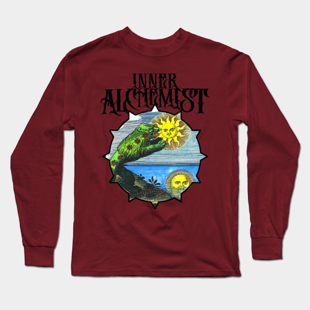 Inner Alchemist - Green Lion Alchemy vintage design Long Sleeve T-Shirt by AltrusianGrace